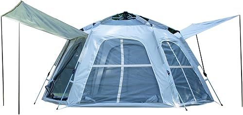 4 Person Instant Tents for Camping, Waterproof Pop Up Tents with Rainfly, Portable Large Family Cabin Tent with 4 Large Mesh Windows for Outdoor Camping Gear & Hiking