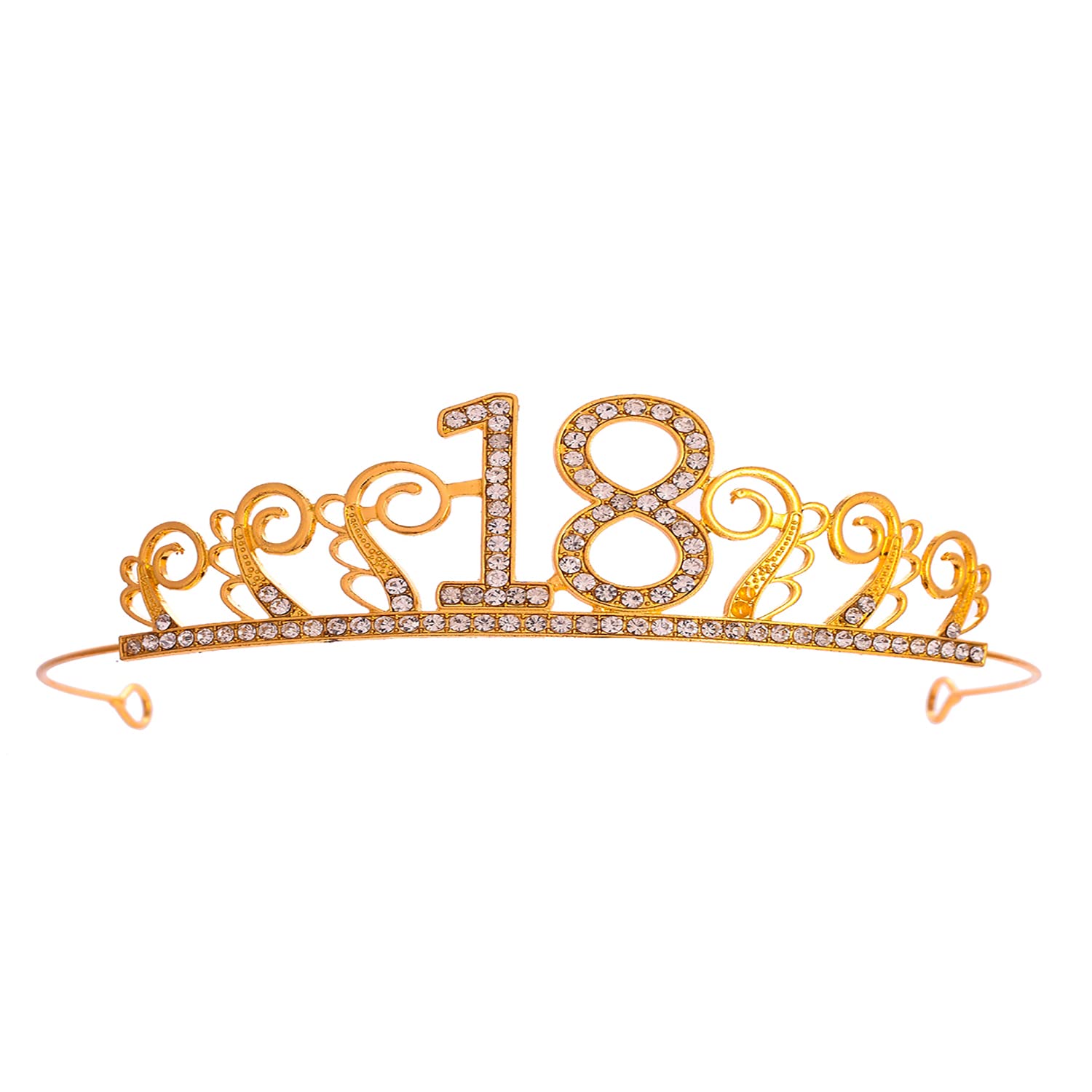 Crystals Embellished 18 designed Tiara Gold Plated Hair Accessory Alloy for Women & Girls-image-40