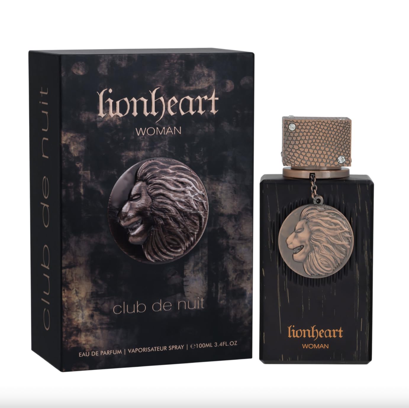 Perfume Club de Nuit Lionheart Woman Eau de Parfum 100 ml – Perfume Árabe para Mujer de Larga Duración, Fragancia Femenina Aromática y Gourmand con Notas de Lavanda, Cacao y Vainilla (Lionheart Woman)