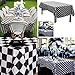 MX-Amigo 102 PC/Set Black White Checkered Racing Party Tablecover,Black&White Checkered Balloons Banner Flags Iclude 30PC Balloon Sealing Clip