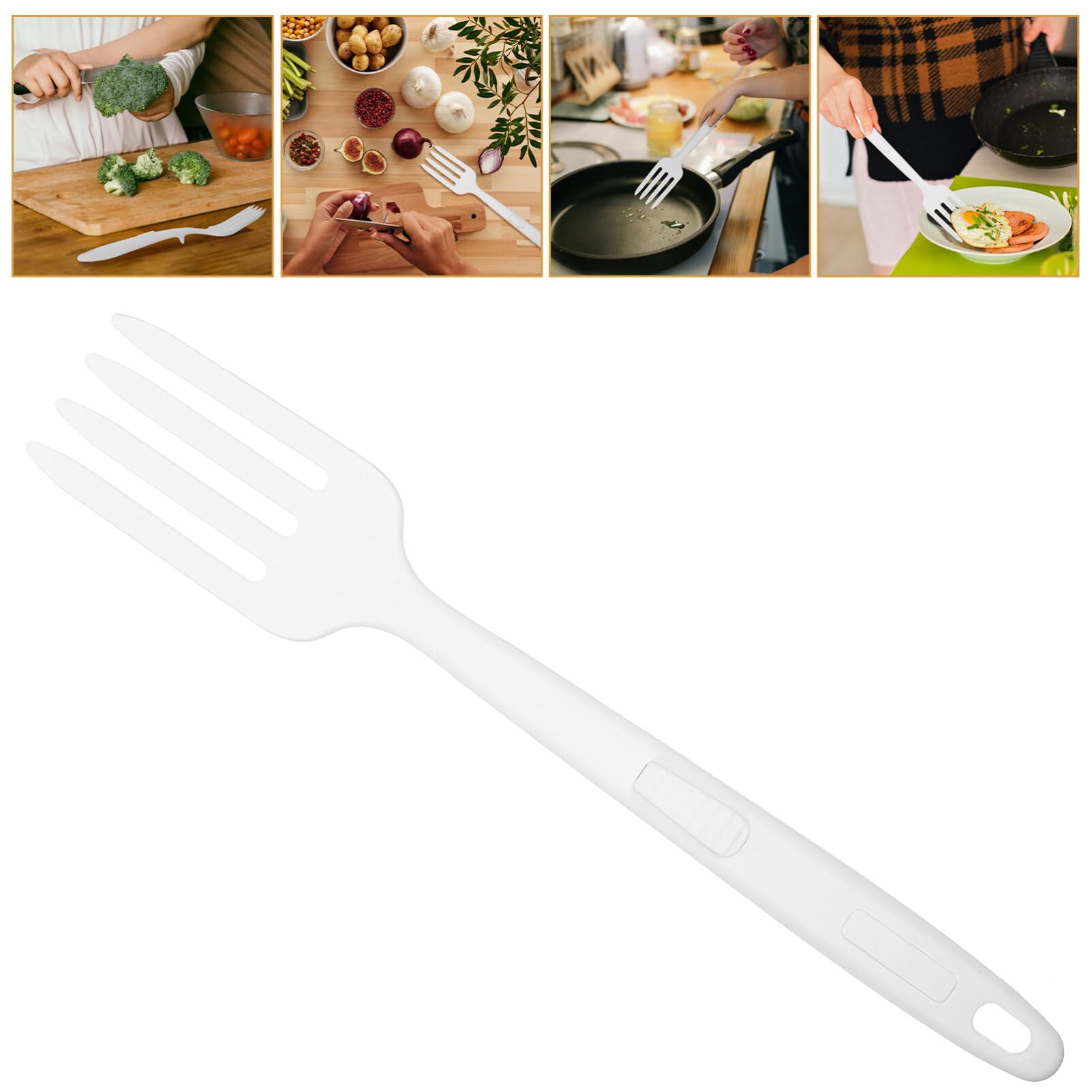 Luxshiny Flexible Silicone Cooking Fork Non Stick Pasta Forks Bulk Dishwasher Safe for Kitchen