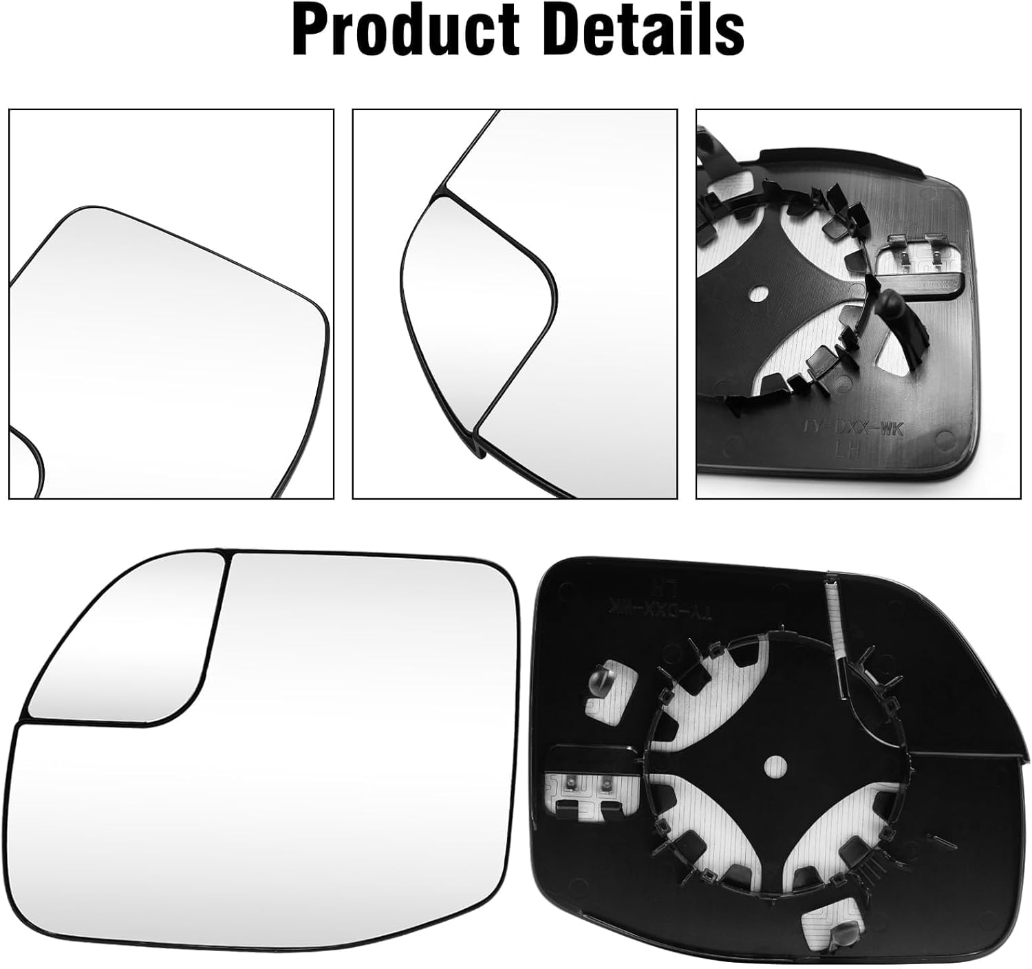 Power Heated Mirror Glass Compatible with Ford Maverick 2022 2023 2024, Left Driver Side Exterior Mirror Glass Lens Replacement for Maverick XLT/Lariat with Heating Function, Left Side
