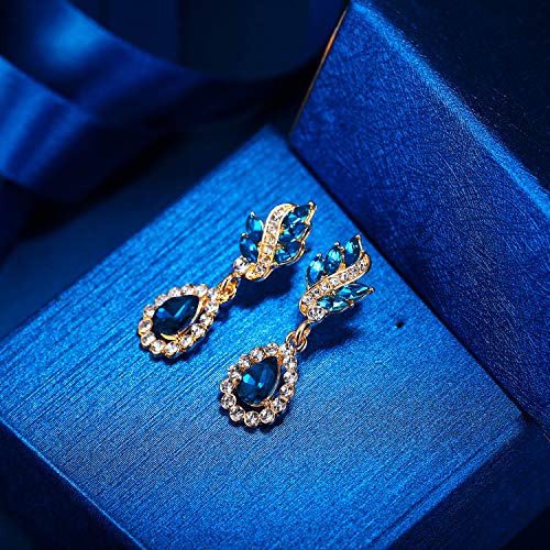 EleQueen Women's Austrian Crystal Art Deco Tear Drop Dangle Earrings Clip-on4