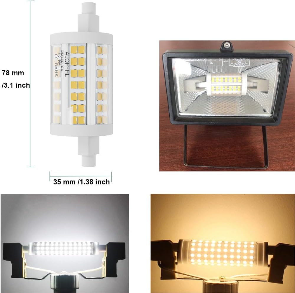 R7S 78mm LED Bulb 20W, J Type Double Ended Flood Light (200W Halogen T3 Replacement), 120V, 2400 lm, Dimmable Wall Security Floor Standing Torchiere Lamp Work and Home, Pack of 2 (3000K Warm White)
