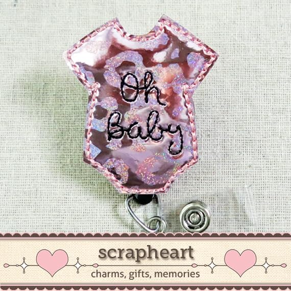 Miniatura 5 de Oh Baby Onesie Badge Reel - Maternity Nurse Gift, NICU Nurse Badge Holder, Cute Midwife ID Clip, L&D Nurse Accessory, Baby Nurse Thank You Gift