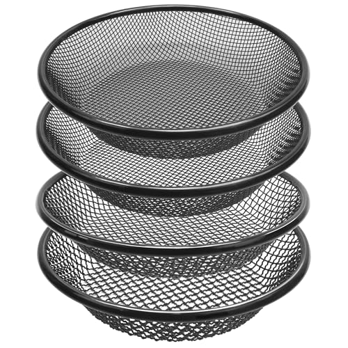 Bodensieb für Gartenarbeit, 2,4, 6,8 mm Gitter, Steinsieb für 1,8 l Eimer, Edelstahl-Schmutzsieb, Kompostsieb zum Auffangen von Schmutz, Sand, Felsen und Filtern von Kompost, Schwarz, 4 Stück