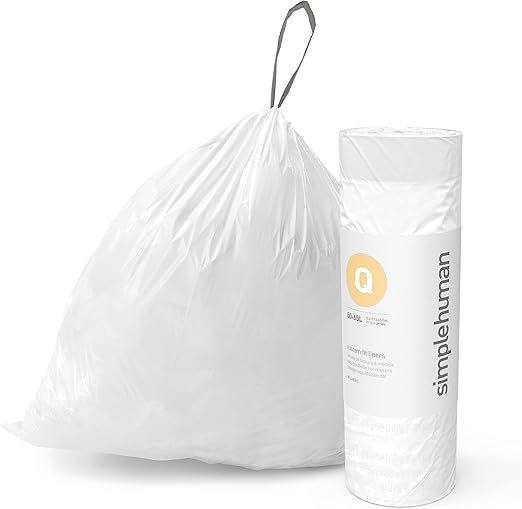 simplehuman Code Q Custom Fit Drawstring Trash Bags, 240