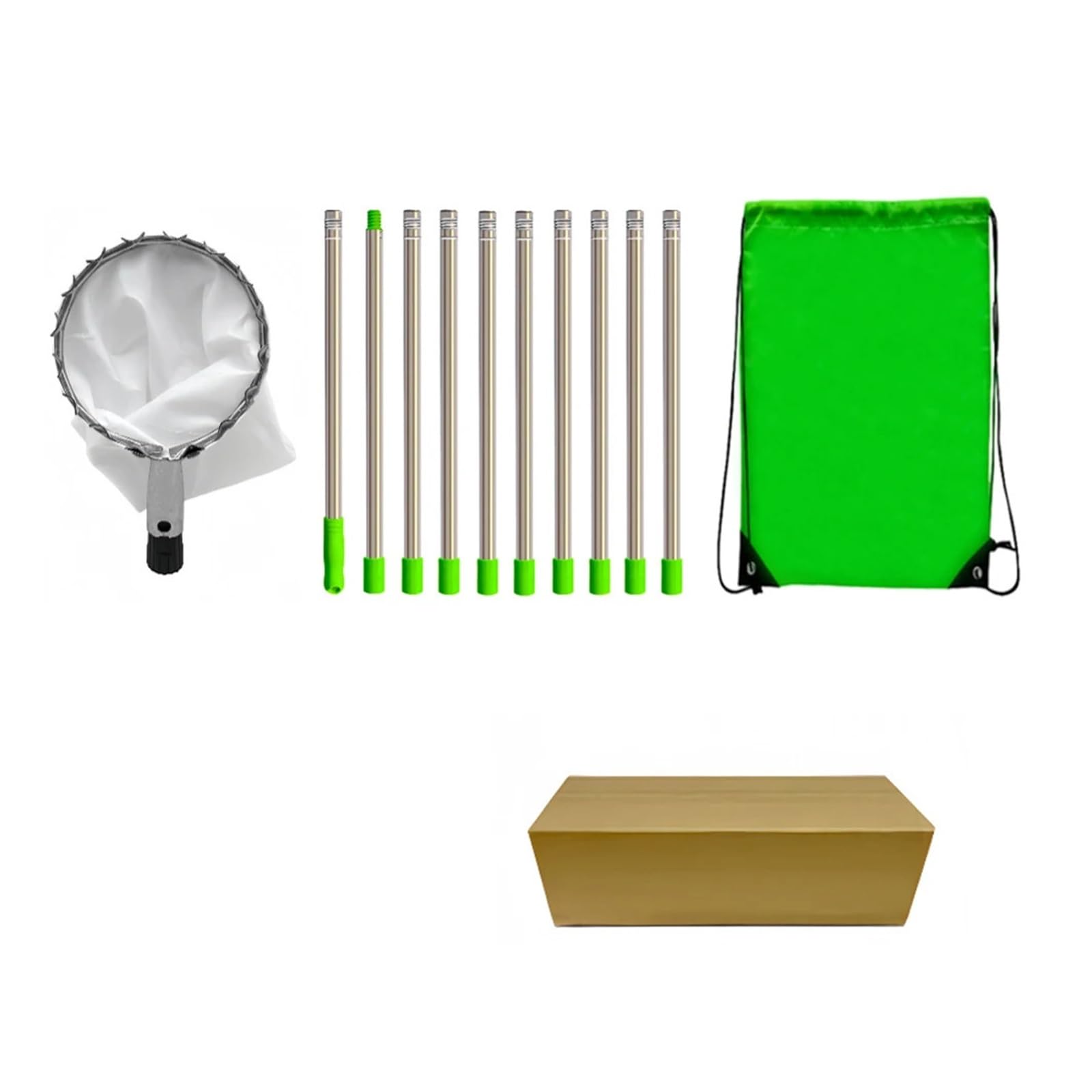 Cueille Fruit Telescopique Sac de Rangement for cueilleur Fruits en Acier Inoxydable(2.4M)