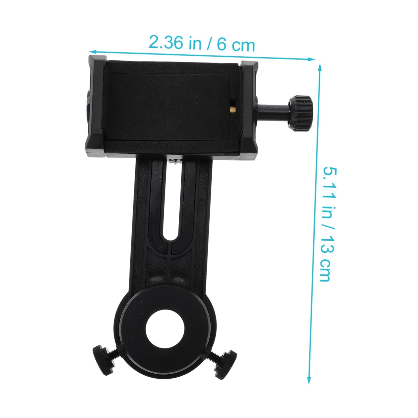 HOMSFOU 1pc Telescope Mount Cell Phone Stand Holder Cell Phone Adapter for Phone Small Phone Mount Phone Clip Binoculars Cellphone Holder Mobile Phone Holder Abs Plastic Black