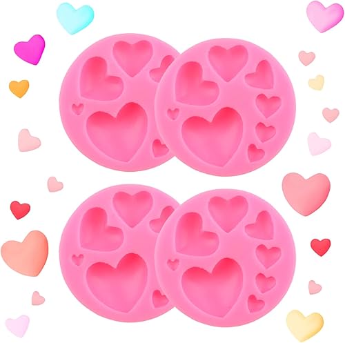 Miniatura 1 de 4 moldes de silicona con forma de corazón, 8 tamaños para decoración de galletas, pasteles, pasteles, chocolates