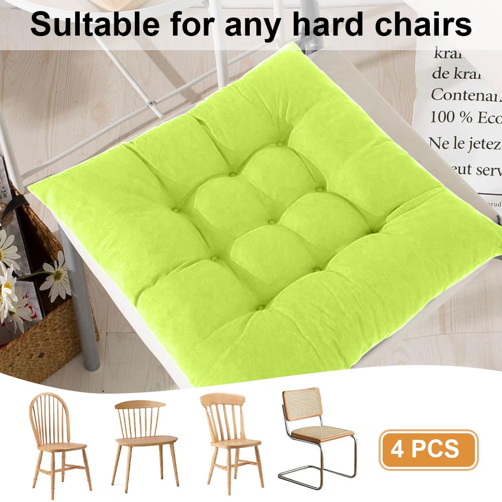 Cojines Para Sillas De Comedor Cojines De Asiento Para Sillas De Cocina Amarillo Juego De 4