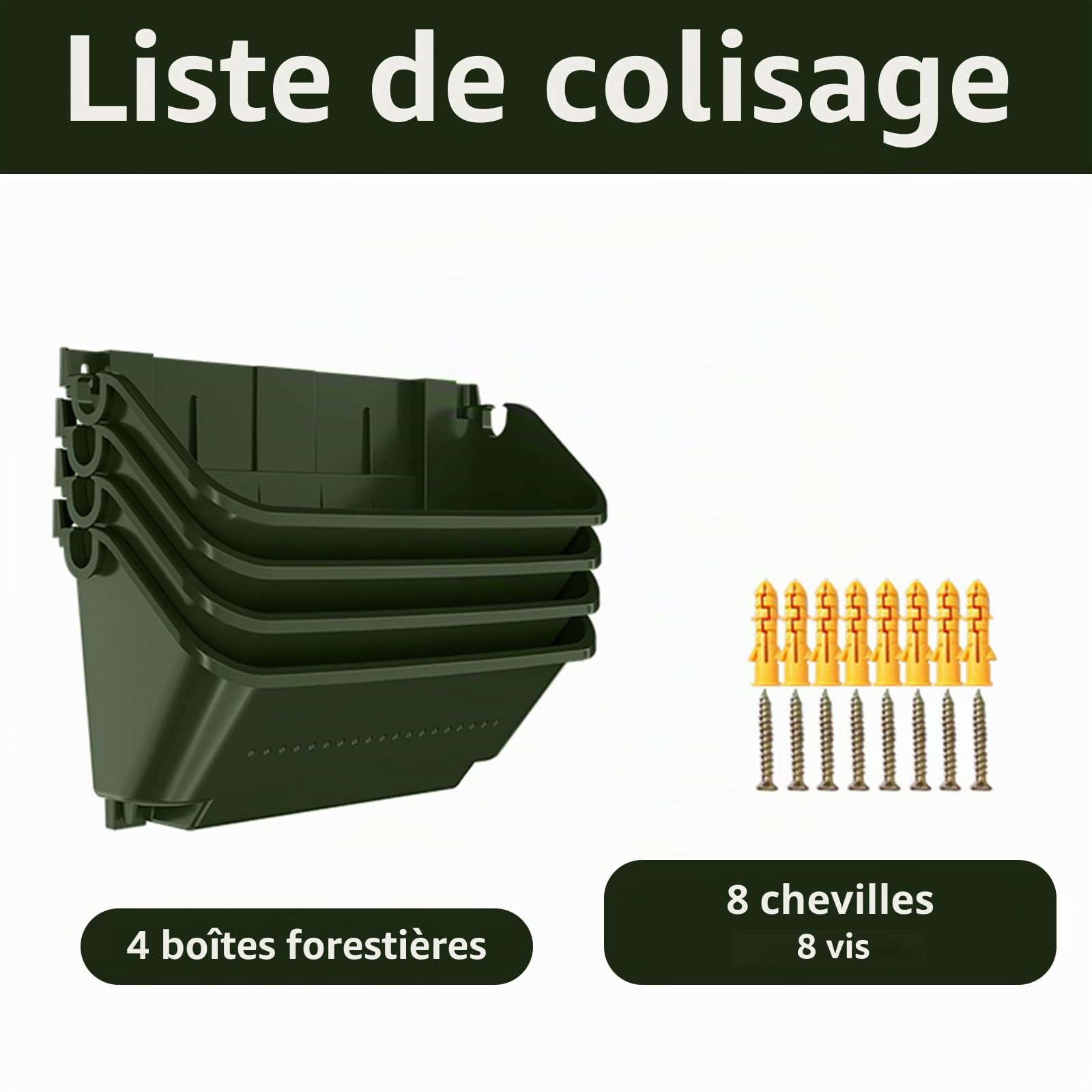 MENAYODA Lot de 4 pots muraux verticaux - Sacs pour plantes suspendues - Avec arrosage automatique - Pour intérieur et extérieur - Vert foncé - Pour intérieur et extérieur - Balcon