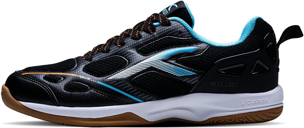HUNDREDRaze Pro Badminton Shoes (Non Marking) | Also Indoor Sports | Lightweight, Breathable & Durable | X-Cushion | Active Grip Sole | Extended Heel Lock