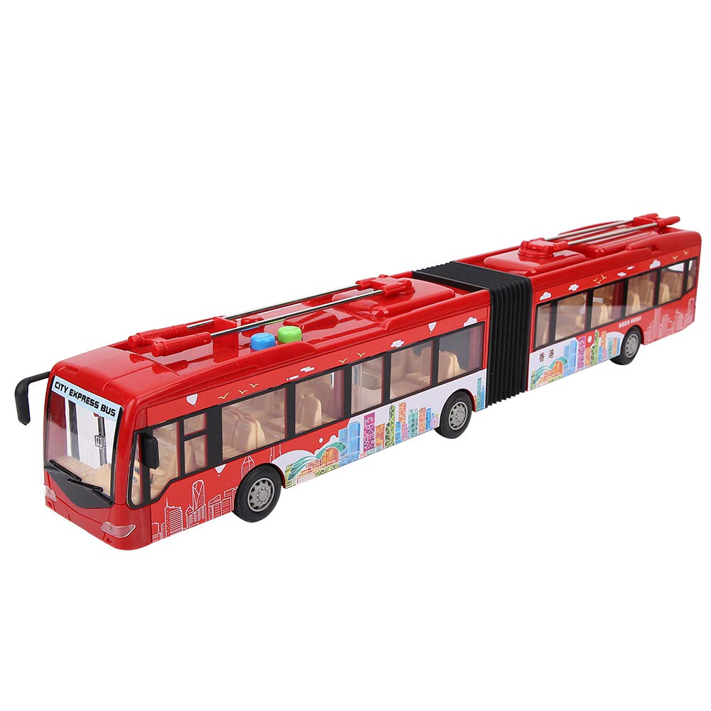 Autobus urbano elettronico con luci musicali, autobus giocattolo educativo per bambini, modello di traffico inerziale con luci e suoni fantastici, giocattolo didattico interattivo