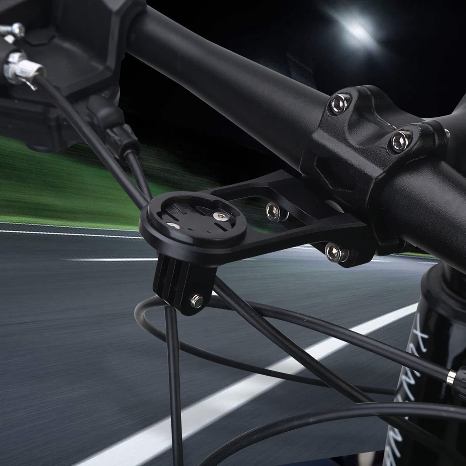 Przedłużacz roweru, uchwyt rowerowy na komputer rowerowy ze stopu aluminium rower rozsuwany uchwyt (czarny)
