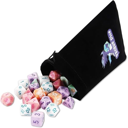 Miniatura 4 de DND Dice, 5 x 7 juegos (35 piezas) de dados de poliedro para Dungeons & Dragons RPG MTG DND juego de mesa con 1 bolsa gratis