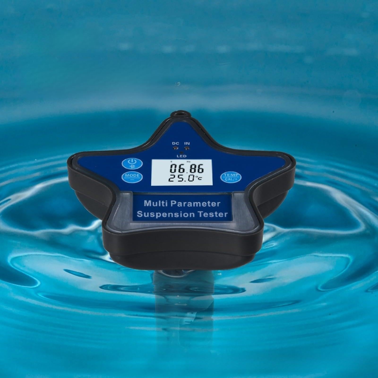 Pour Tuya 9 en 1 Analyseur d'eau Testeur sans fil pH/sel/ORP, 0,00-14,00 pH, contrôle par application intelligente, pour piscine et aquarium, bleu