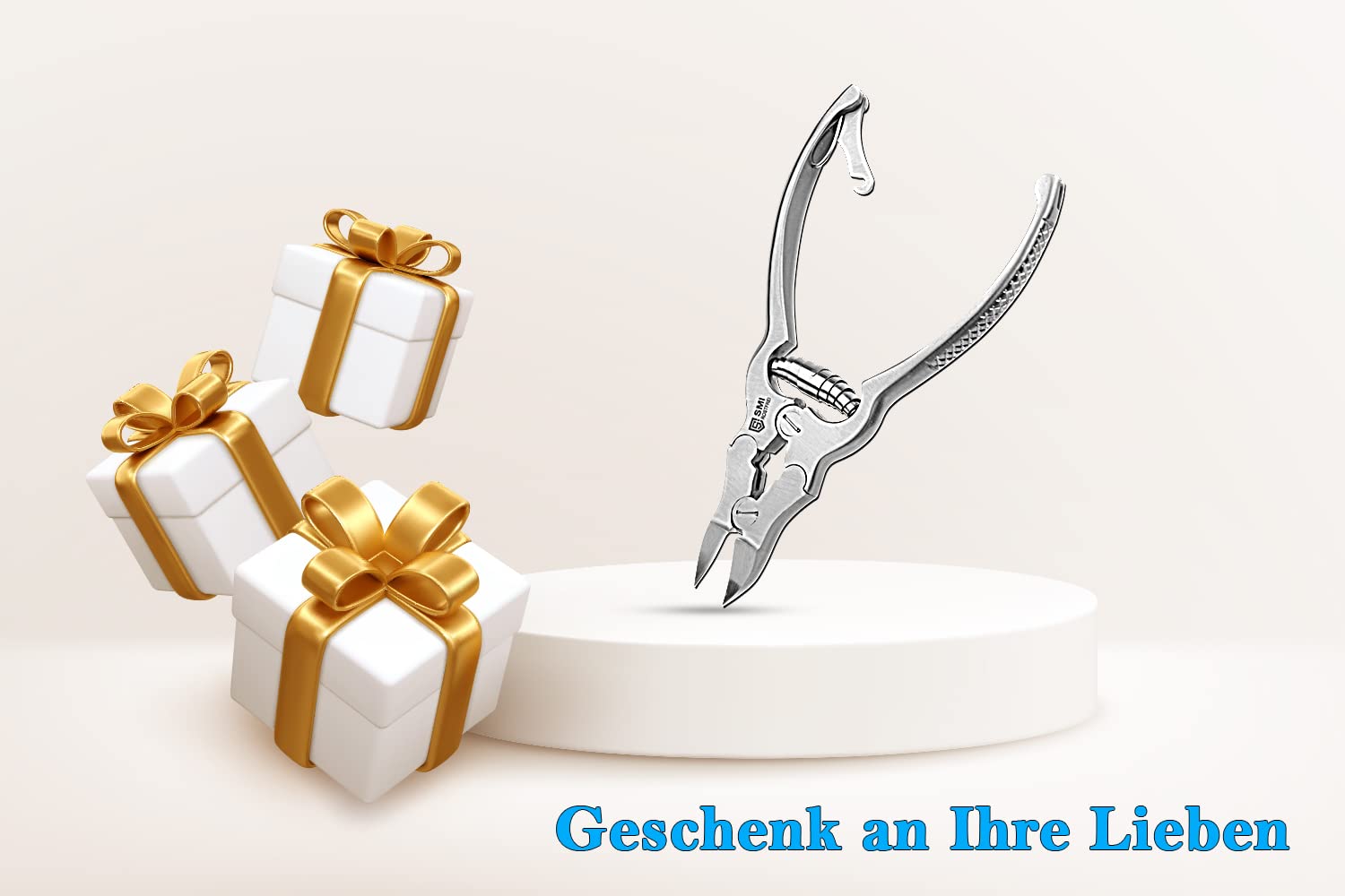 SMI 15,5 cm Tronchese Unghie Piedi per Unghie Spesse, Dure e Incarnite - Tagliaunghie Tronchesino Professionale Unghie Pesante Podologia Molla a Barile Sicurezza Bambino con Custodia