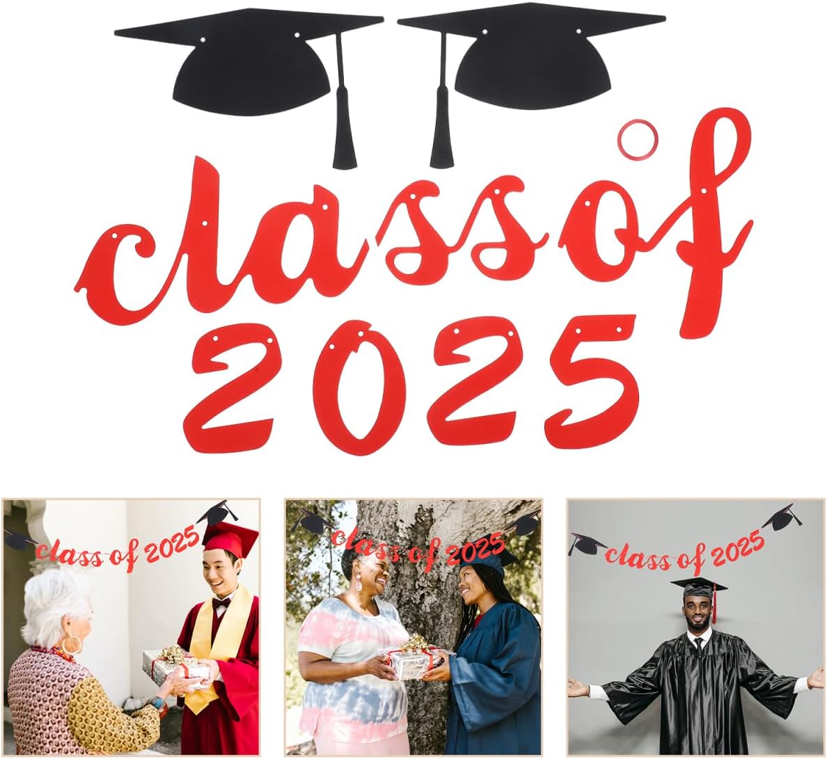 Tofficu Graduation Banner Vibrant Graduation Decorations for High School College and Middle School Celebrations Unique Congrats Wall Decor for Memorable Parties