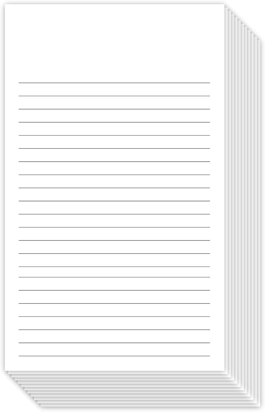 White Ruled Vertical Index Note Cards, 3" X 5" Inches | 300 Sheets Per Pack