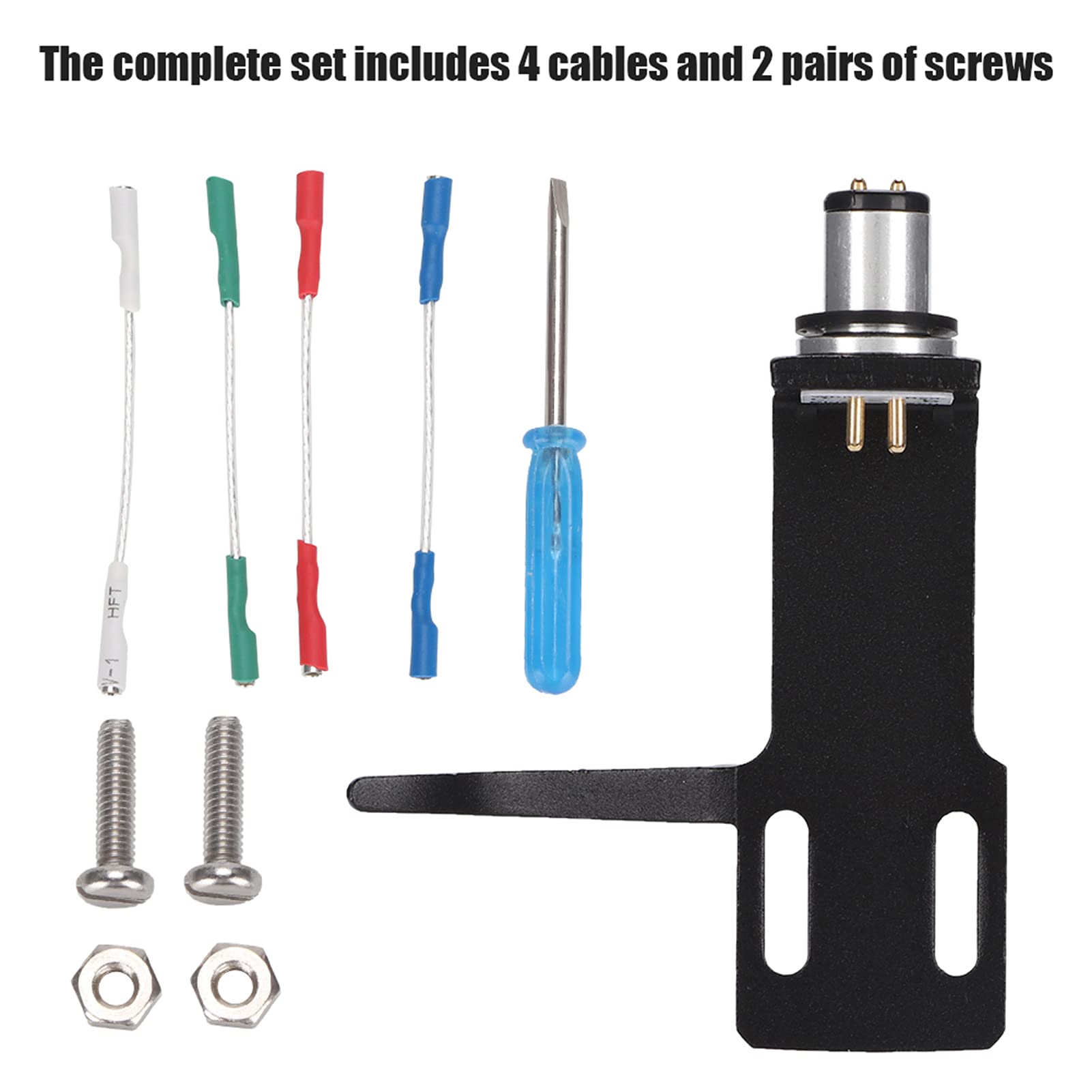 Porte-Cellule pour Lecteur Phono de Haute qualité, Connexion Facile avec 4 Câbles et 2 Paires de Vis, pour Cellules Phono Haut de Gamme, pour Platines Vinyles à