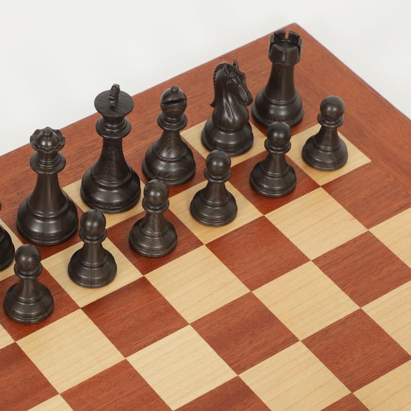 Set di scacchi in legno for adulti e bambini, confezione regalo, pezzi con slot for riporre i pezzi, set di giochi da tavolo for tornei professionali scacchiera portatile(48cm)
