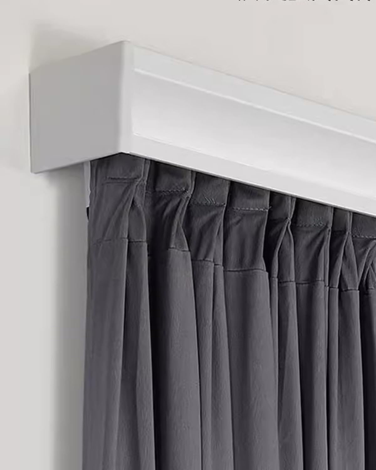 Curtain Track White Three-in-One Curtain Pelmet, Living Room/Bedroom/Bathroom Room Dividers Curtain Track, Double Railscurtain Rod Cover Box Decorative (Color : Ceiling Mount, Size : 1m/3.3ft)