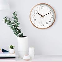 Topkey Falióra 30 cm Modern Csendes Járású Rózsaarany Kerek Analóg Dekoratív Óra Nappaliba Hálószobába Konyhába Elemmel Működő 6
