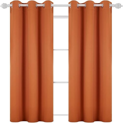 Miniatura 162 de Deconovo Darken - Cortina opaca con aislamiento térmico y ojales para sala de estar, 42 x 63 pulgadas, color blanco puro Negro,Beige claro,Azul