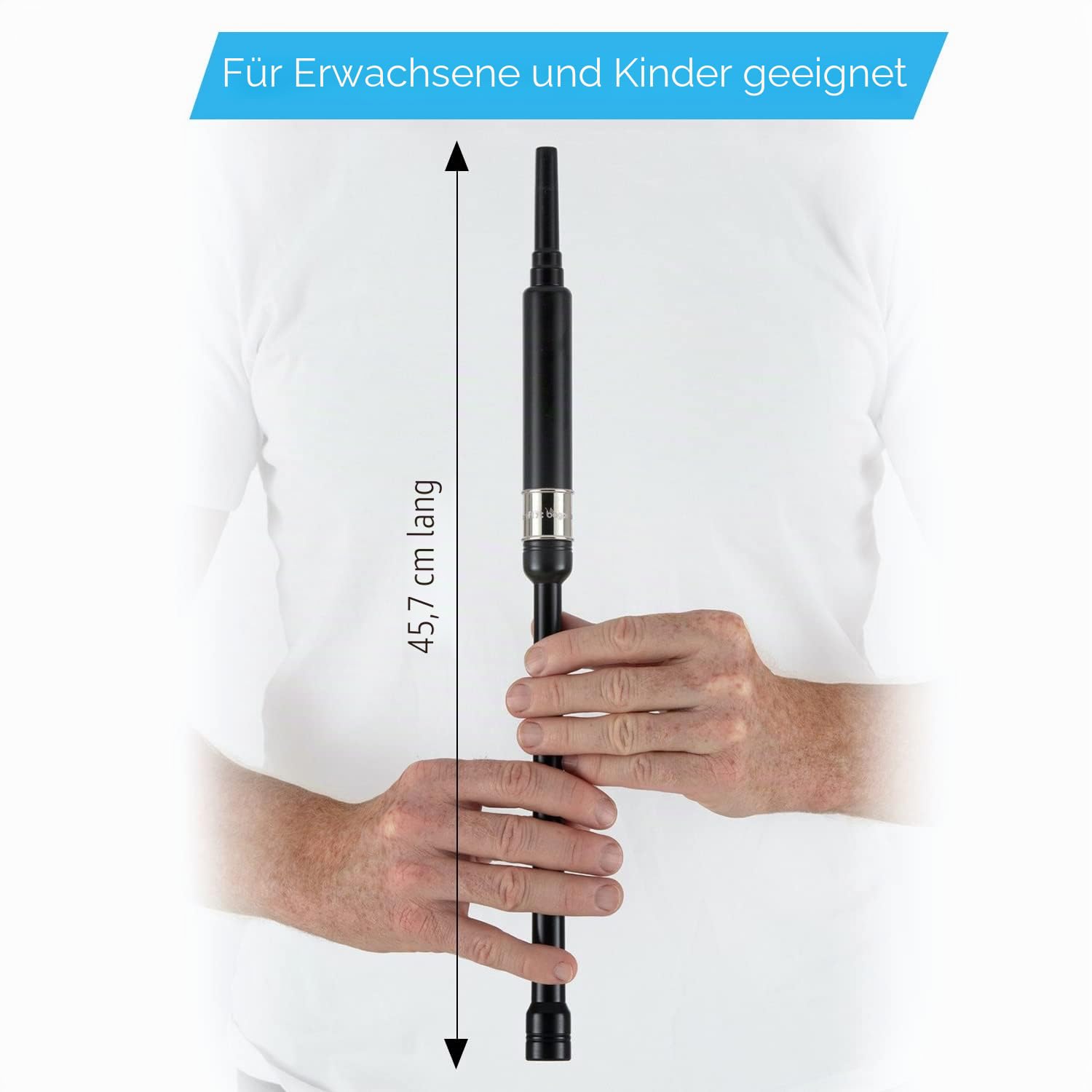 Barefoot Dudelsack-Übung, Standardlänge, 45,7 cm, mit Lochabstand in voller Größe und vernickelter Gravurhülse. Tan Cord Tragetasche 2 hochwertige Blätter. Learn Highland Dudelsack