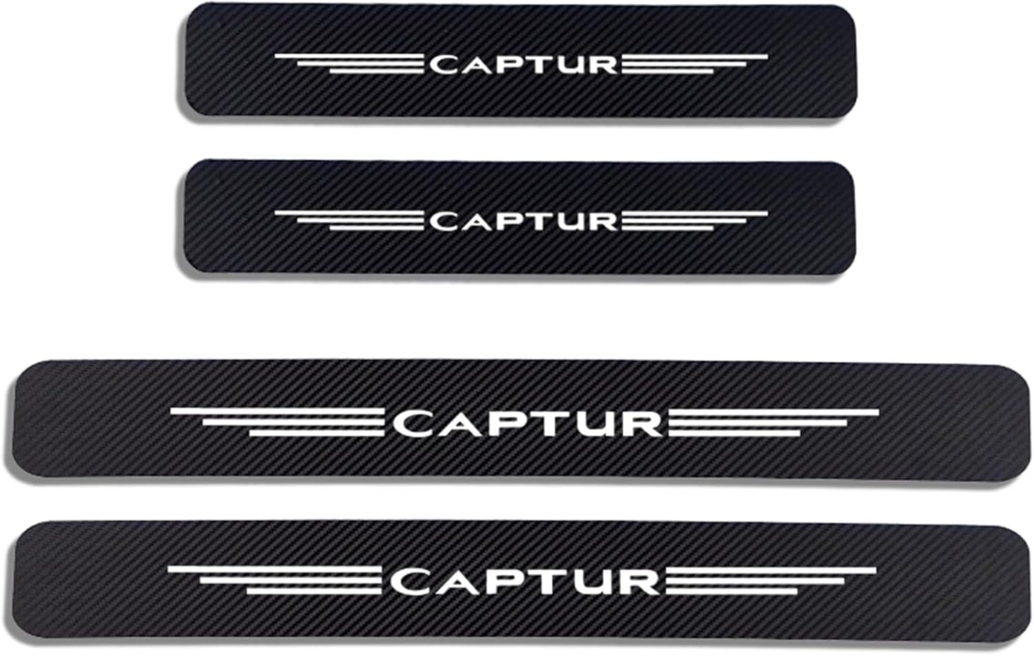 4 Pezzi Fibra di Carbonio Battitacco per Auto Sticker, per Ren-Ault CAPTUR, Pellicola del Protezione Davanzale Portiera Auto Anti-Graffio Scuff Adesivi Decorativi Accessori,White