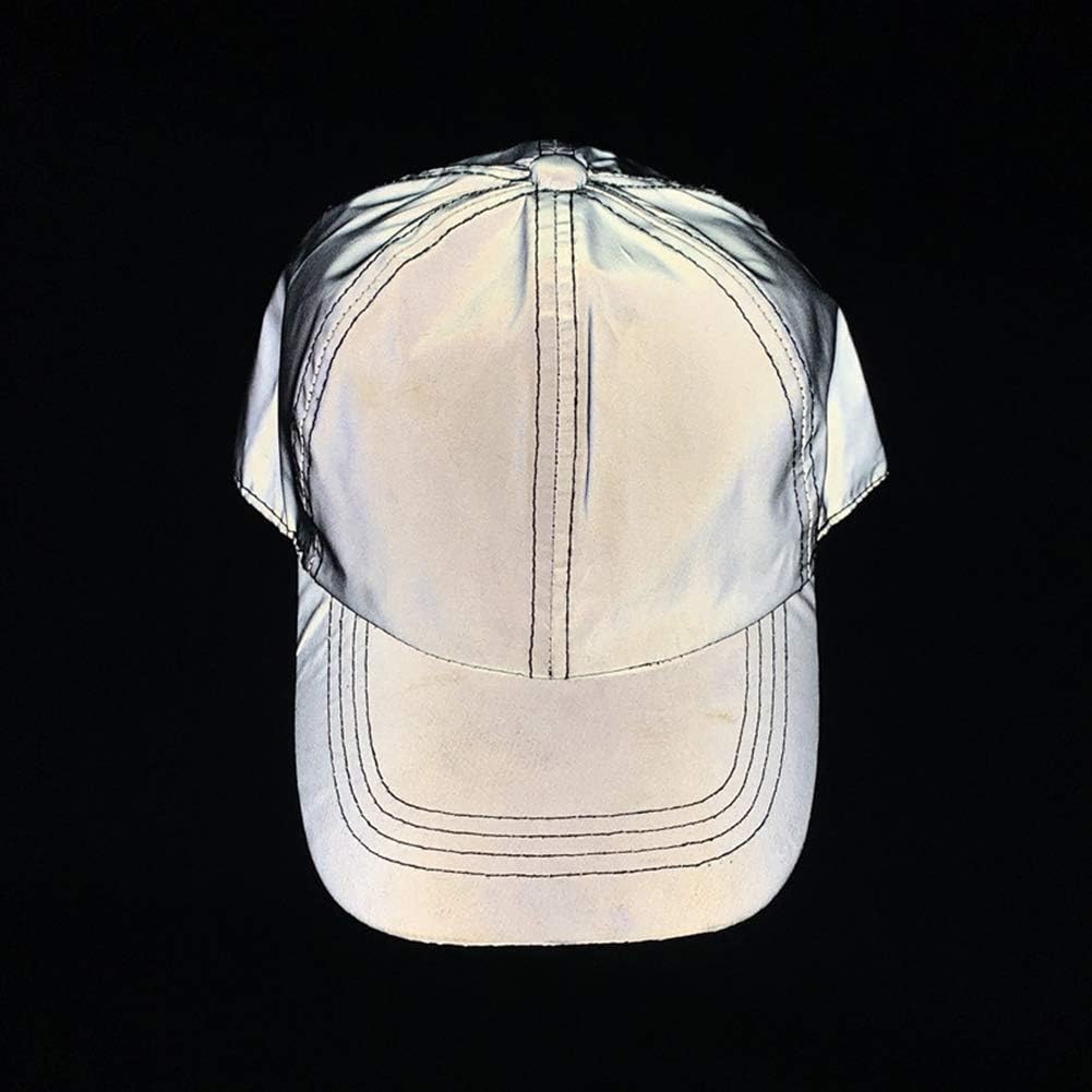 PAODIKUAI Men and Women Night Reflective Hat Runner Cap Visor Bucket Hat Flash Rave Festival Boonie Cap (Baseball Cap) - Image 2