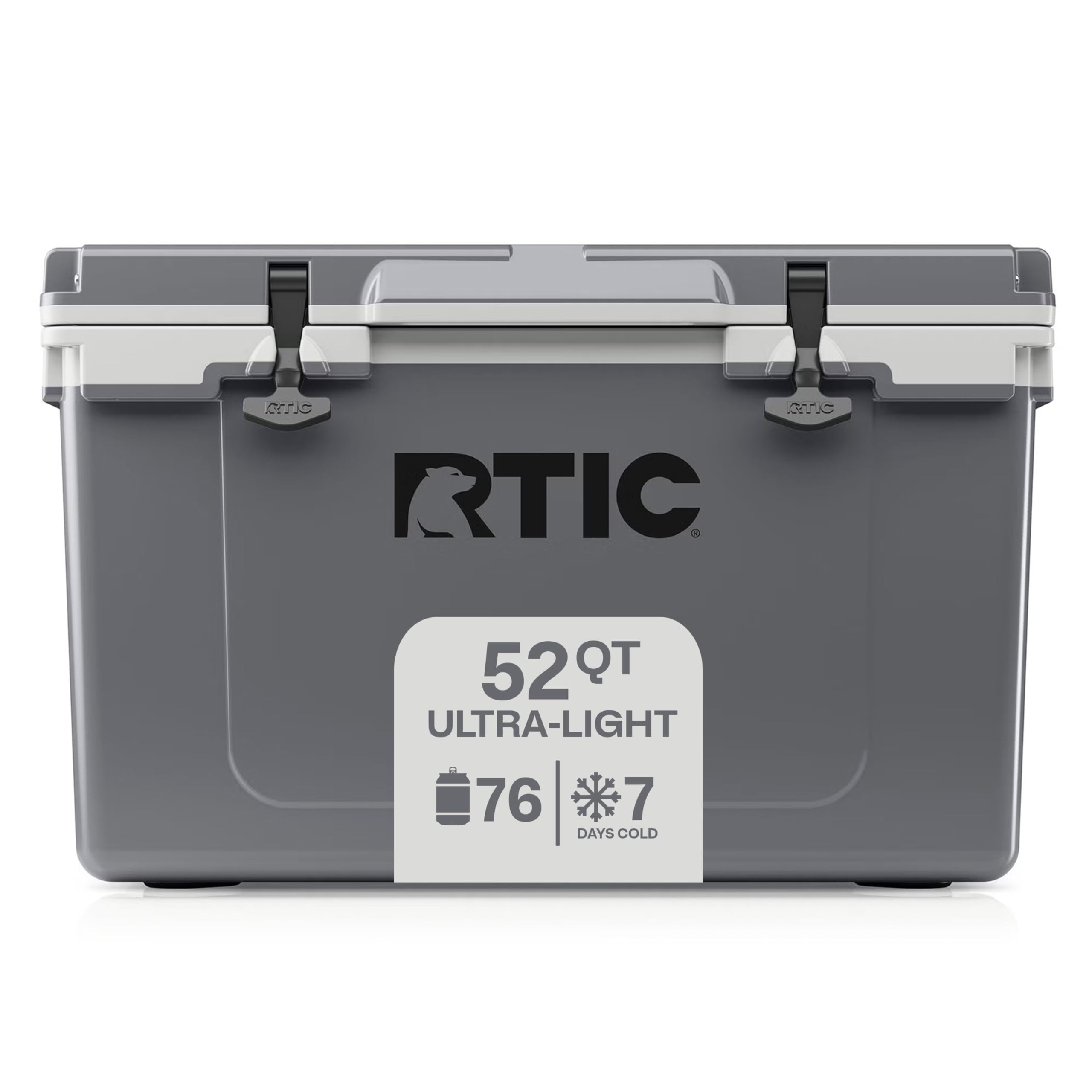 RTIC Ultra-Light 52 Quart Hard Cooler Insulated Portable Ice Chest Box for Beach, Drink, Beverage, Camping, Picnic, Fishing, Boat, Barbecue, 30% Lighter Than Rotomolded Coolers