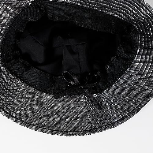 Image of Unisex Metallic Bucket Hat Waterproof Holographic Bucket Hat Fishing Hat Trendy Hip Pop Sun Cap