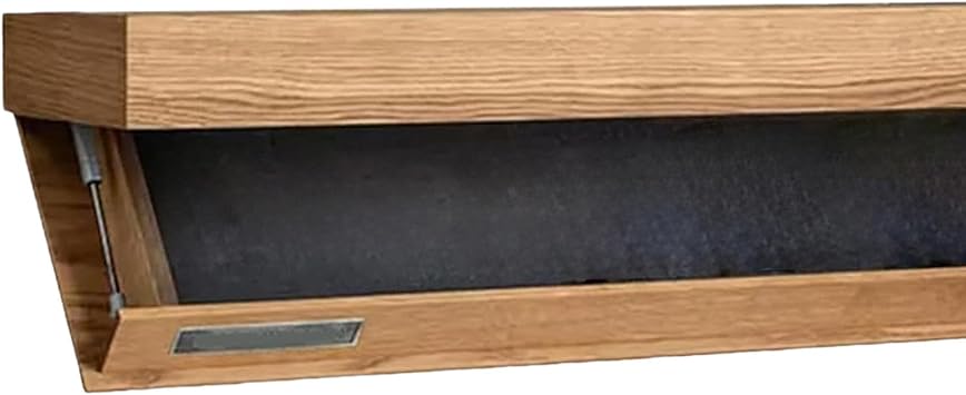 Wall Float Shelf Flap Concealed Shelves with Compartment Fashion Home Decoration Storage Box for Kitchen Bedroom Nursery, Brown