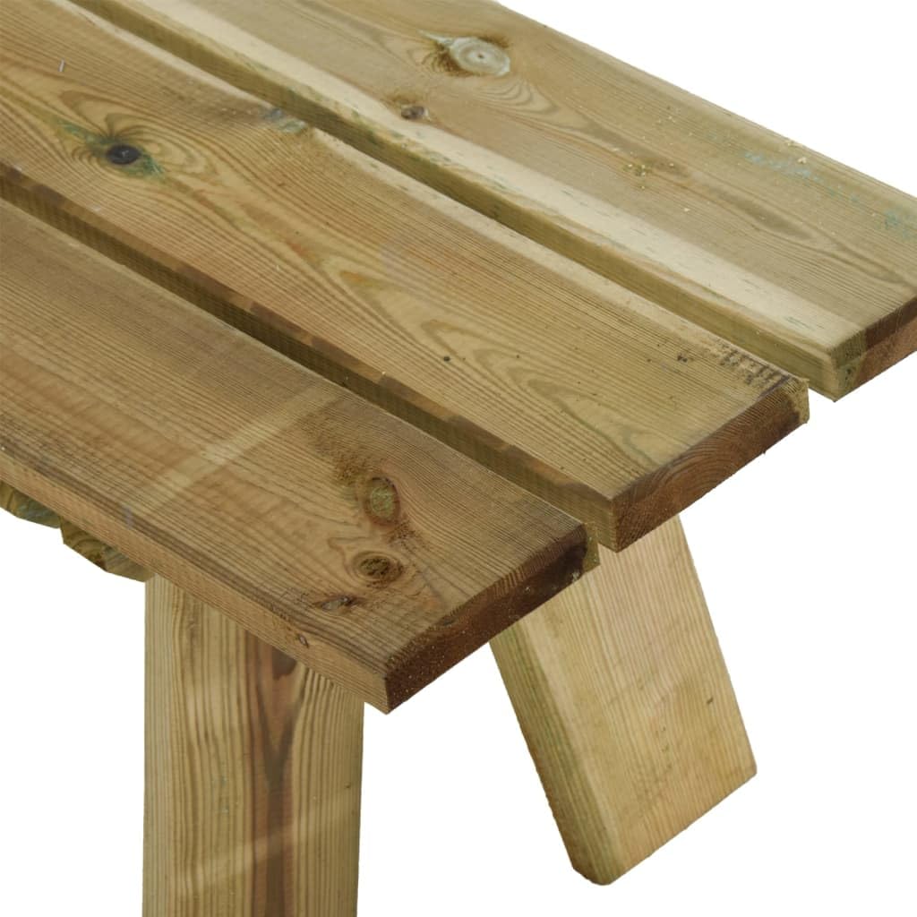 vidaXL Banco de Jardín Mueble Patio Exterior en Aire Libre para Familiares Entretenimiento Diversión Madera Maciza de Pino Impregnada