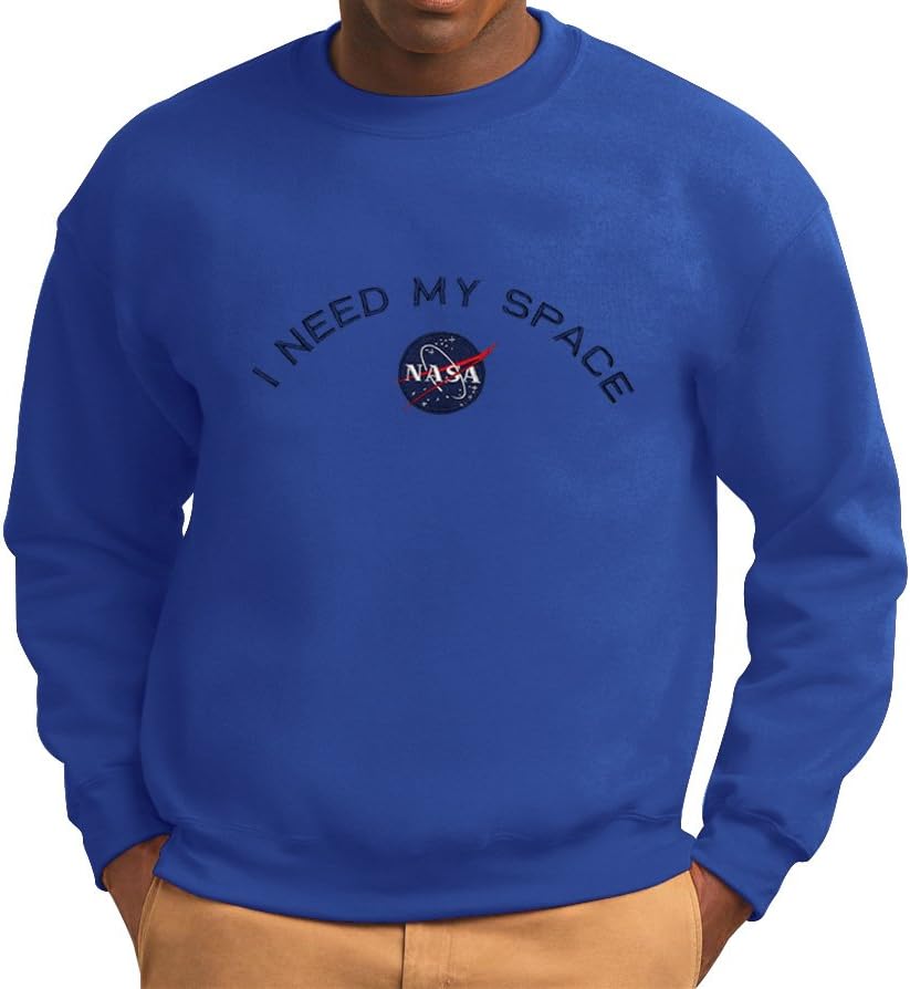 Men's NASA I NEED MY SPACE Insignia Embroidered Crewneck Sweatshirt