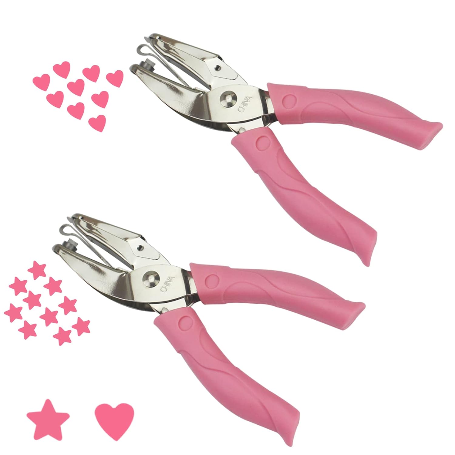 2 Pieces Handheld Hole Paper Punch Metal Single Hole Paper