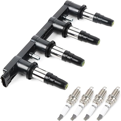 Paquete de bobinas de encendido UF620 y bujías de iridio compatibles con Chevy Cruze Sonic Aveo Aveo5 Pontiac G3 2011 2012-2018 1.6L 1.8L L4 paquete