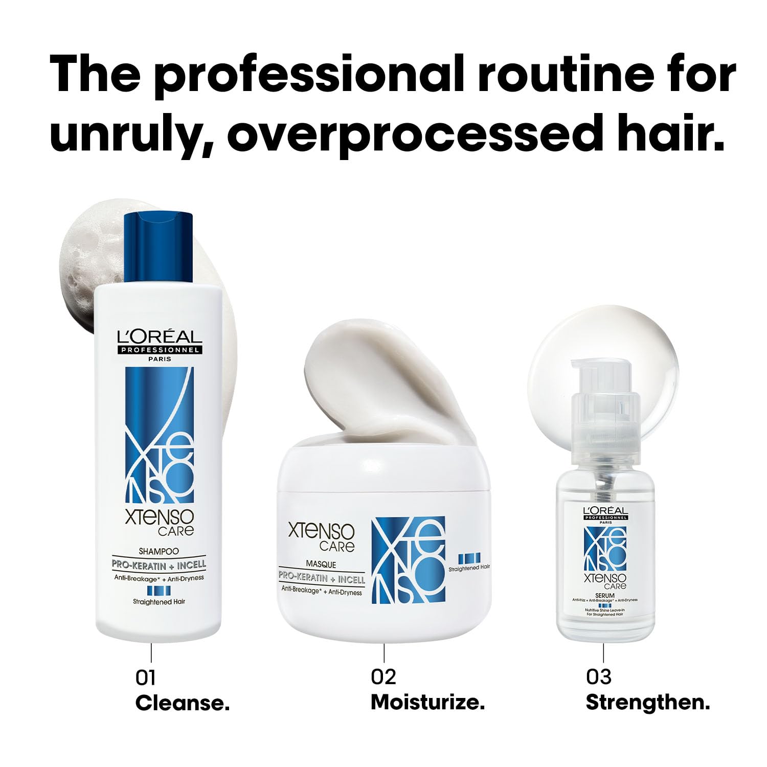 L'Oréal Professionnel Xtenso Care Leave-In Serum for Frizz-Free, Smooth & Manageable Hair 50ml | Enriched with Pro Keratin & Incell | For Men & Women | Unruly, Unmanageable Hair 4