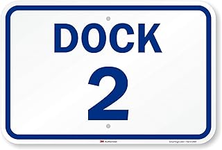 SmartSign "Dock 2" Dock Number Sign | 12" x 18" 3M Engineer Grade Reflective Aluminum