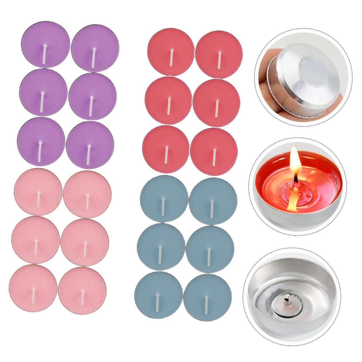 BCOATH 40-Pack Round Tea Candles Lavender Scent Candles for Home Decorative No Smoke