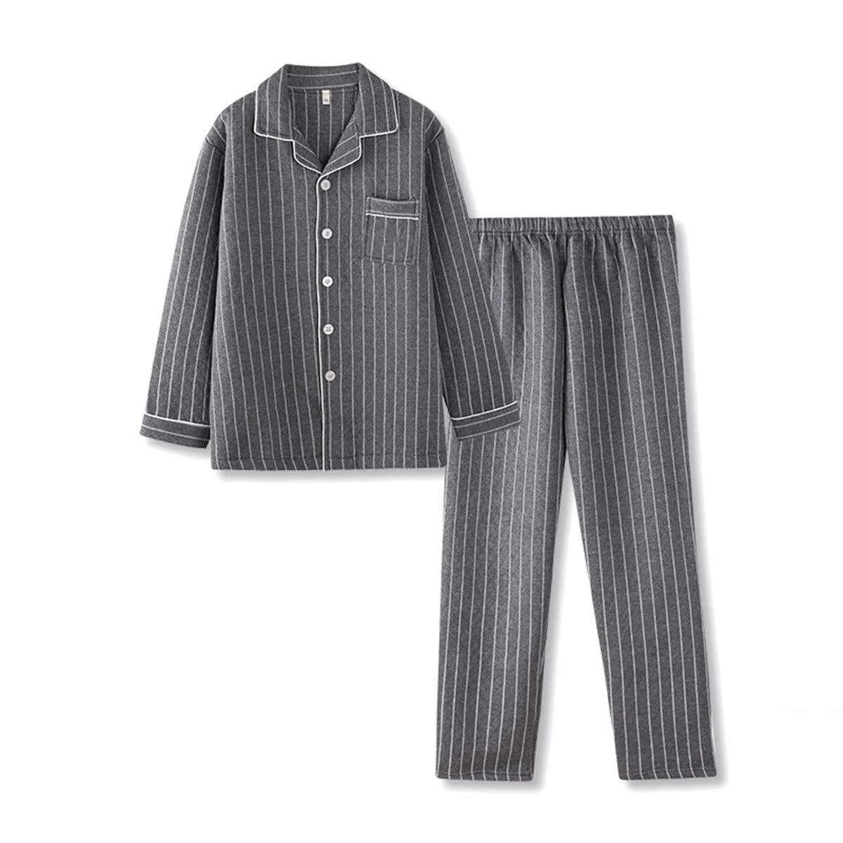 Pyjama homme long en coton ensemble de nuit de détente XL