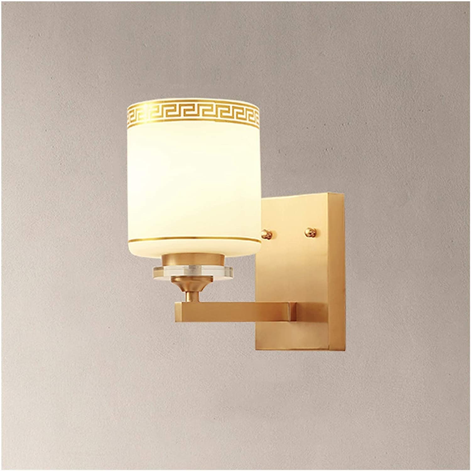 ASerZenith Led Wall Lamp, With Living Room Copper Bedroom Bedside Wall-Mounted Lamps Living Room Wall Mounted Sconce Light With Glass Lampshade,Not Dimmable Wall Sconces(2Pack)