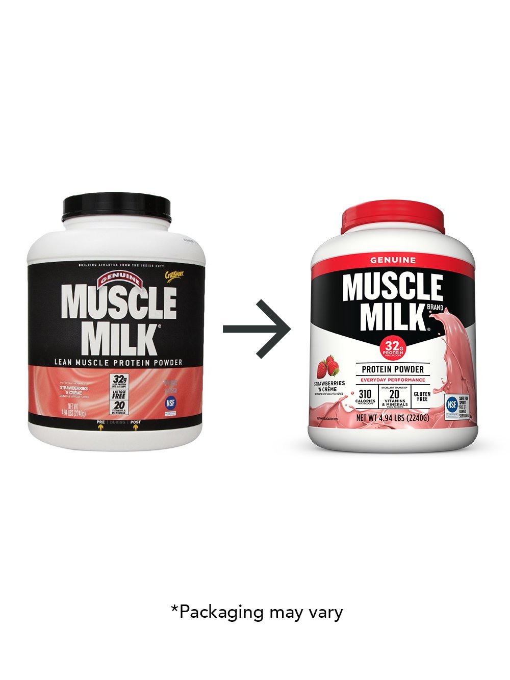 Muscle Milk Genuine Protein Powder, Strawberries 'N Crème, 32g Protein