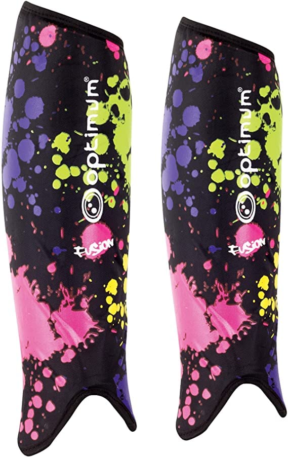 Optimum Men's Fusion Shin Guard, Multicoloured, Large