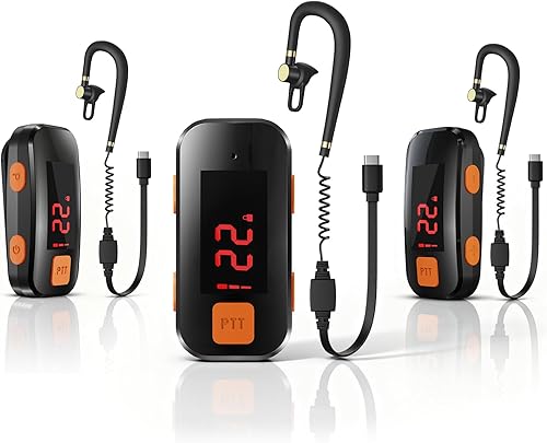Paquete de 3 mini walkie talkies, radio bidireccional impermeable con auriculares para exteriores, restaurantes, senderismo, béisbol, hospital,