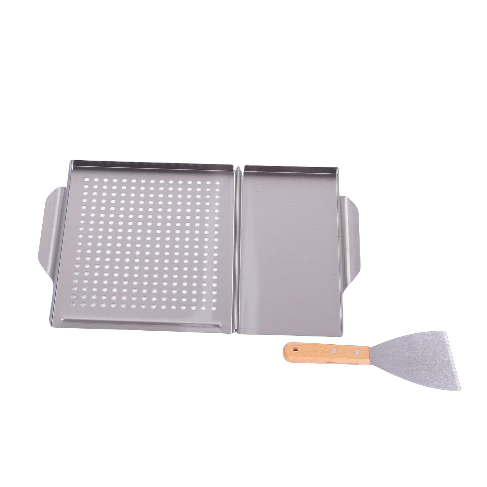 Sartén de Acero Inoxidable para Parrilla, 17.7x12.1 Pulgadas (1 juego)