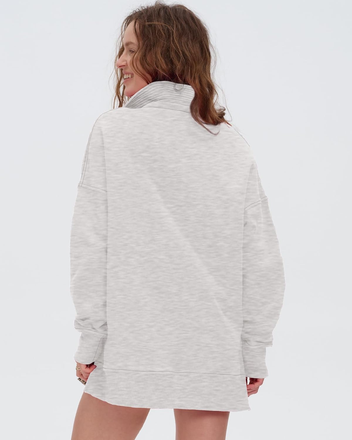 Locachy Womens Casual Oversized Sweatshirt Long Sleeve Button Henley Neck Pullover Tops Fashion Outfits Clothes - Image 4