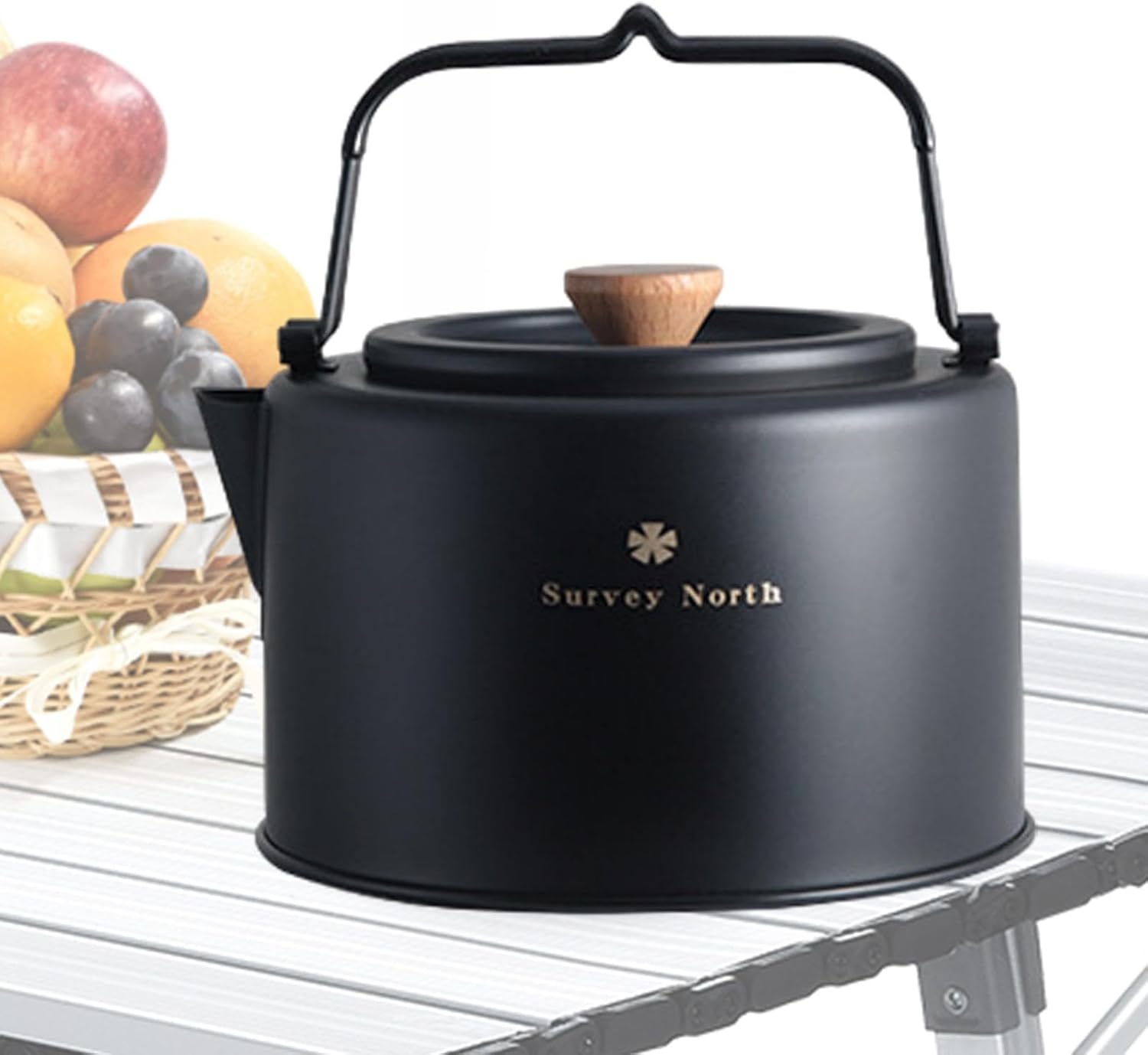 Generic Camp Tea Coffee Pot, 1L Camping Coffee Kettle, Stainless Steel Camp Tea Kettle, Camping Cookware With Tea Drain For Stove Top, Water Kettle With Tea Drain For Hiking, Picnic